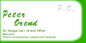 peter orend business card
